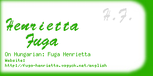 henrietta fuga business card